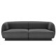 MICADONI Miley sofa, 2 seter - gr flyel og sort plast