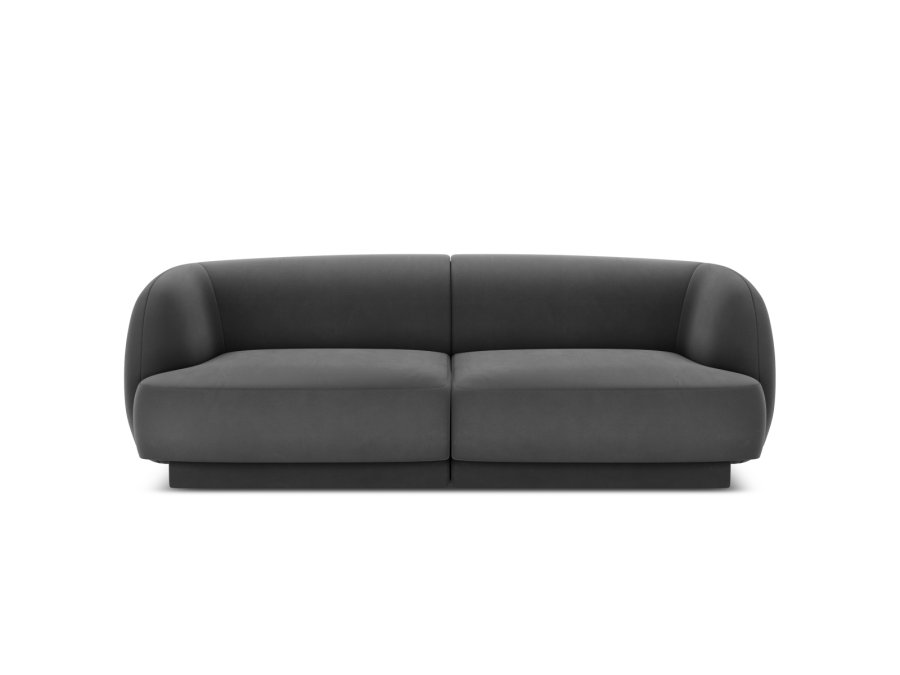 MICADONI Miley sofa, 2 seter - gr flyel og sort plast