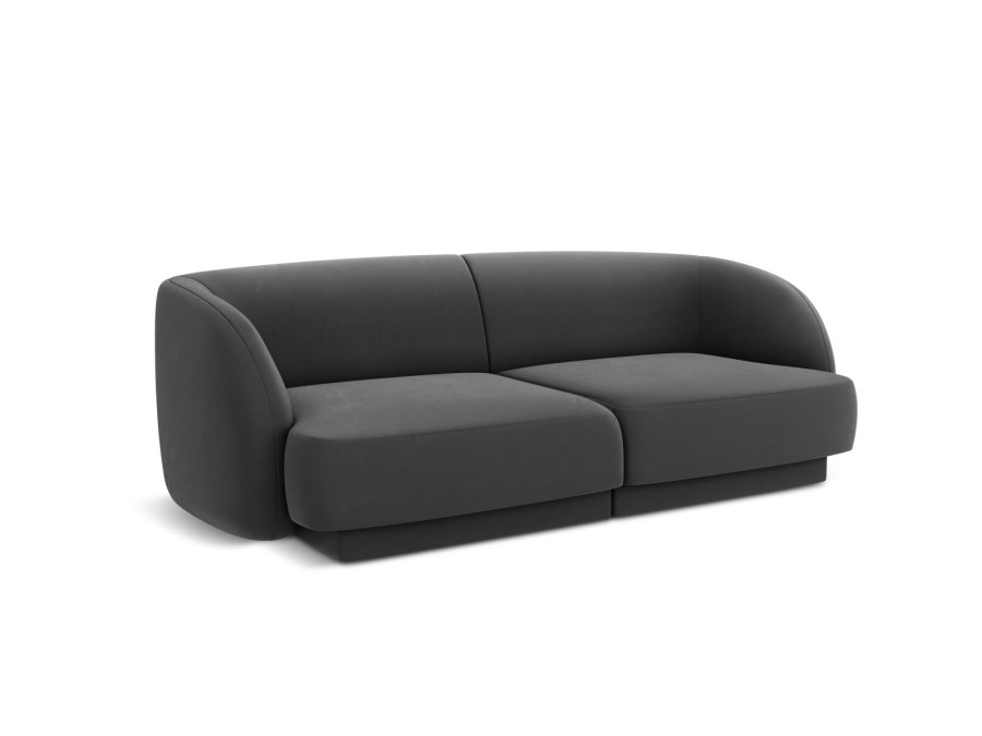 MICADONI Miley sofa, 2 seter - gr flyel og sort plast