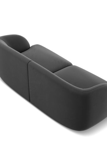 MICADONI Miley sofa, 2 seter - gr flyel og sort plast