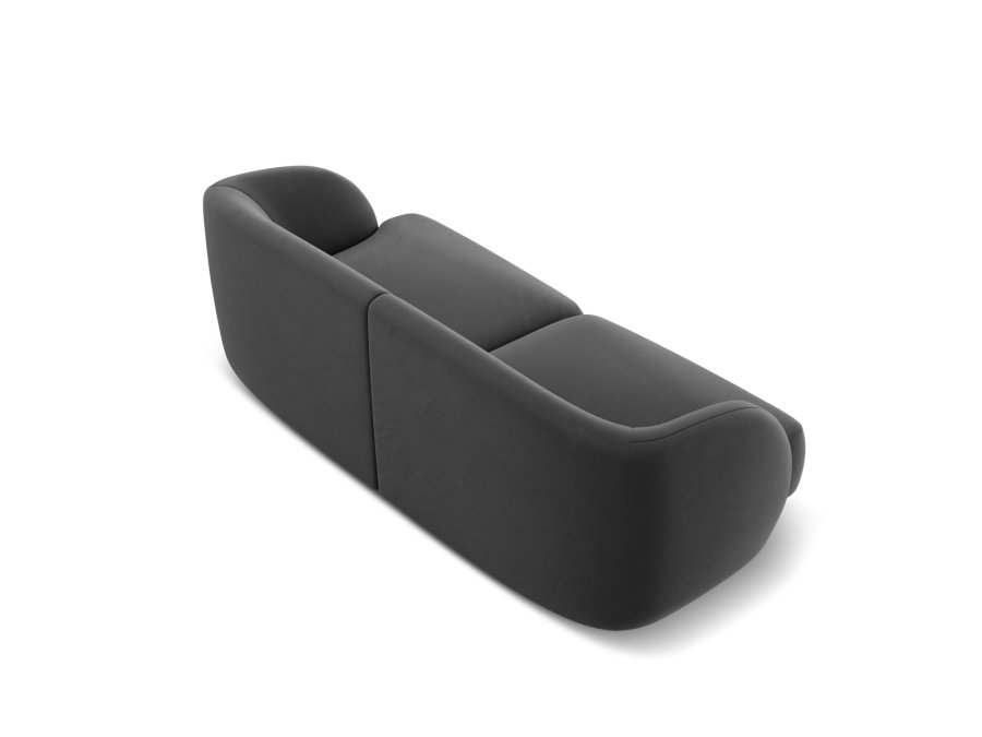 MICADONI Miley sofa, 2 seter - gr flyel og sort plast