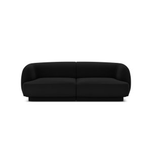 MICADONI Miley sofa, 2 sder - sort fljl og sort plast