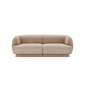 MICADONI Miley sofa, 2 sder - brun fljl og sort plast