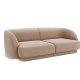 MICADONI Miley sofa, 2 seter - brun flyel og sort plast