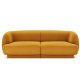 MICADONI Miley sofa, 2 seter - gul flyel og sort plast