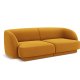 MICADONI Miley sofa, 2 seter - gul flyel og sort plast