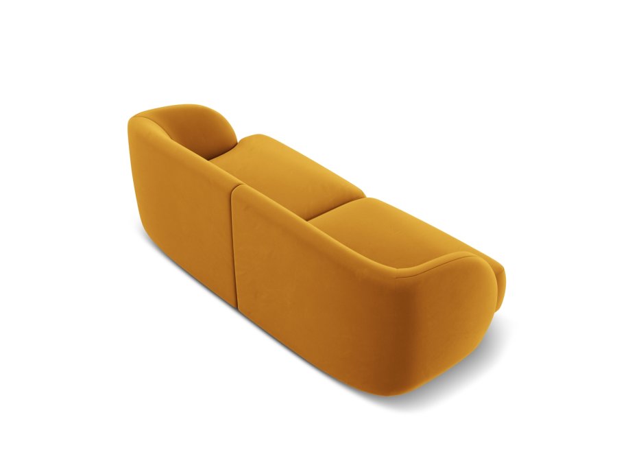 MICADONI Miley sofa, 2 seter - gul flyel og sort plast