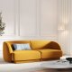 MICADONI Miley sofa, 2 seter - gul flyel og sort plast