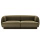 MICADONI Miley sofa, 2 seter - grnn flyel og sort plast