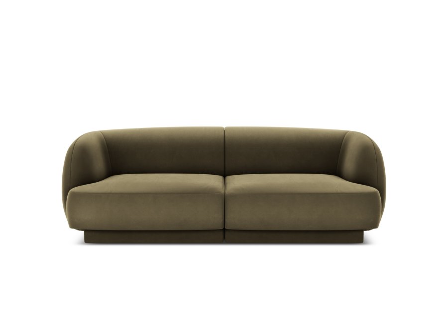 MICADONI Miley sofa, 2 seter - grnn flyel og sort plast
