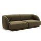 MICADONI Miley sofa, 2 seter - grnn flyel og sort plast
