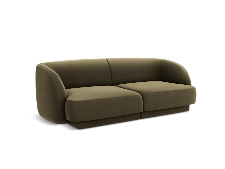 MICADONI Miley sofa, 2 seter - grnn flyel og sort plast
