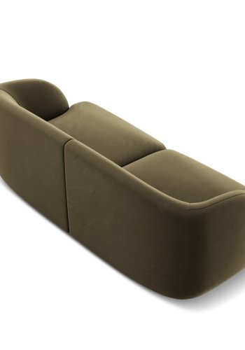 MICADONI Miley sofa, 2 seter - grnn flyel og sort plast