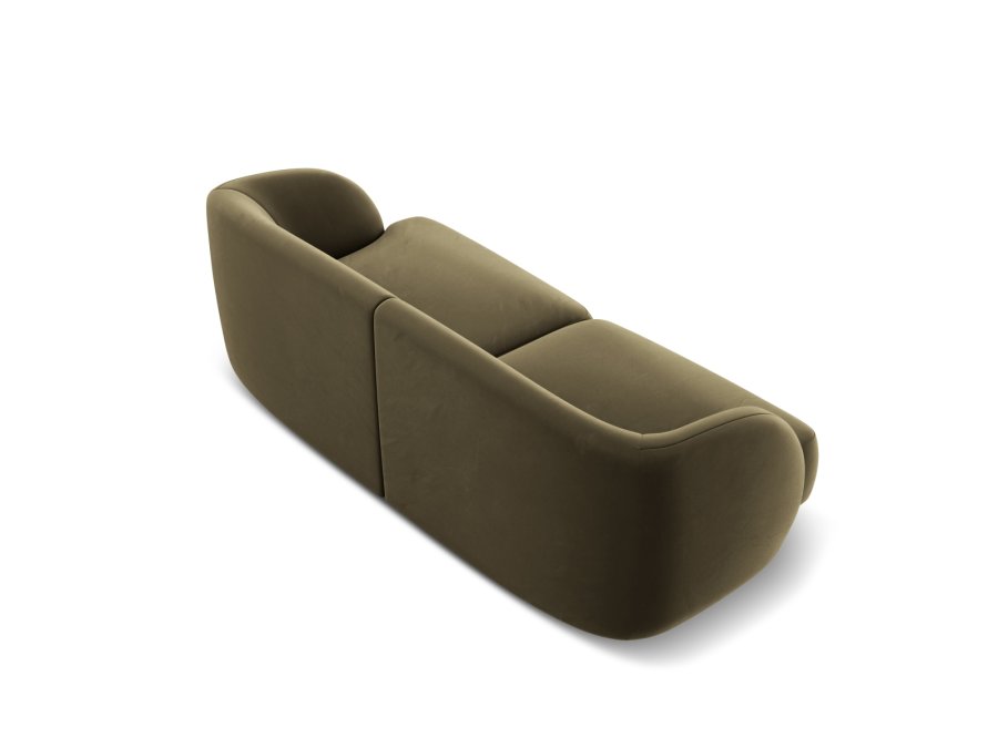MICADONI Miley sofa, 2 seter - grnn flyel og sort plast