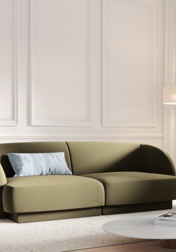 MICADONI Miley sofa, 2 seter - grnn flyel og sort plast