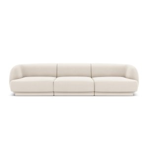 MICADONI Miley sofa, 3 sder - beige fljl og sort plast