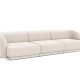 MICADONI Miley sofa, 3 seter - beige flyel og sort plast