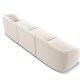 MICADONI Miley sofa, 3 seter - beige flyel og sort plast