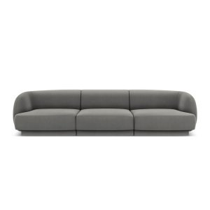 MICADONI Miley sofa, 3 sder - gr fljl og sort plast
