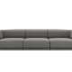 MICADONI Miley sofa, 3 seter - gr flyel og sort plast