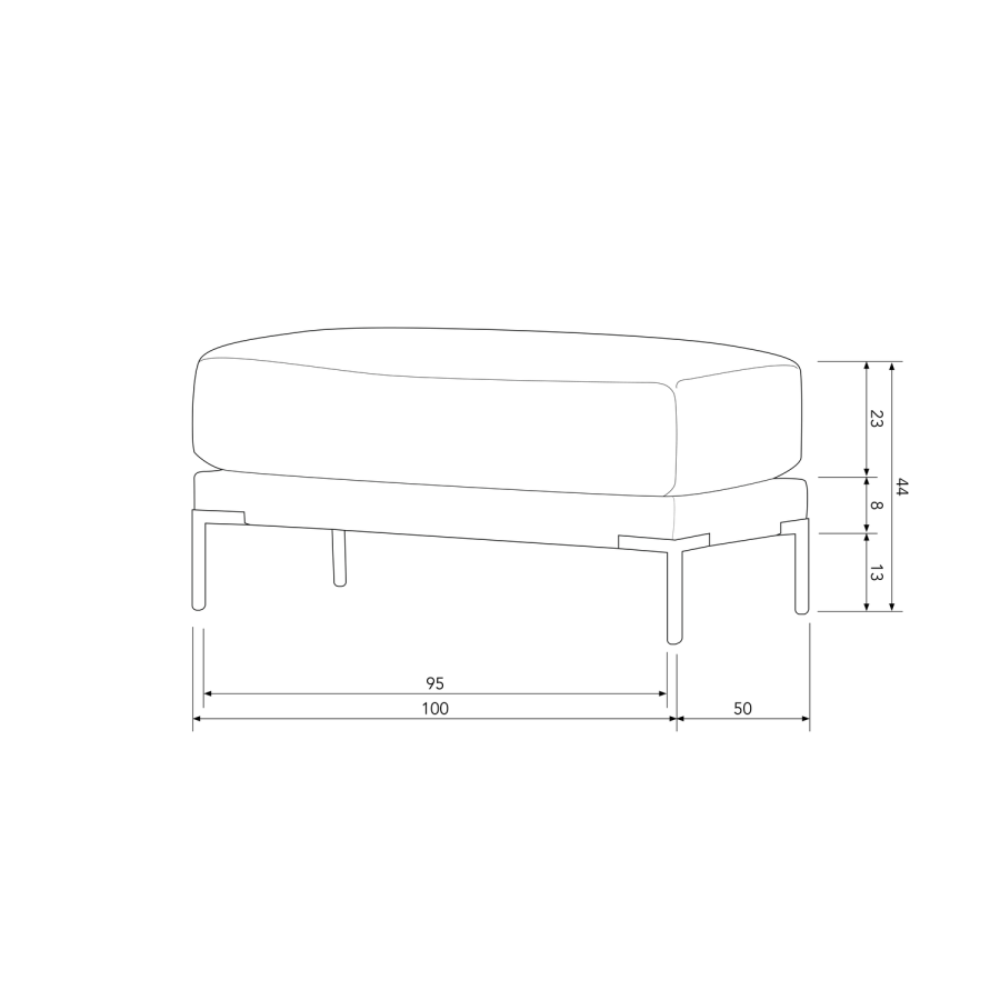 WOOOD PARPOUF 50CM CHOKOLADEBRUN