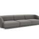 MICADONI Miley sofa, 3 seter - gr flyel og sort plast