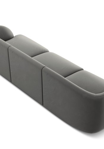 MICADONI Miley sofa, 3 seter - gr flyel og sort plast