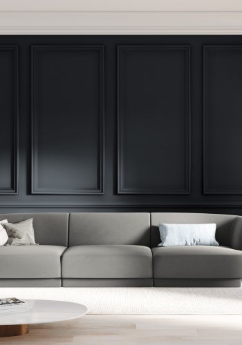 MICADONI Miley sofa, 3 seter - gr flyel og sort plast