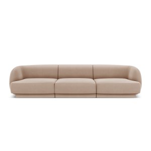 MICADONI Miley sofa, 3 sder - brun fljl og sort plast