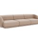 MICADONI Miley sofa, 3 seter - brun flyel og sort plast