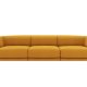MICADONI Miley sofa, 3 seter - gul flyel og sort plast