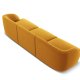 MICADONI Miley sofa, 3 seter - gul flyel og sort plast