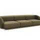 MICADONI Miley sofa, 3 seter - grnn flyel og sort plast