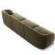 MICADONI Miley sofa, 3 seter - grnn flyel og sort plast