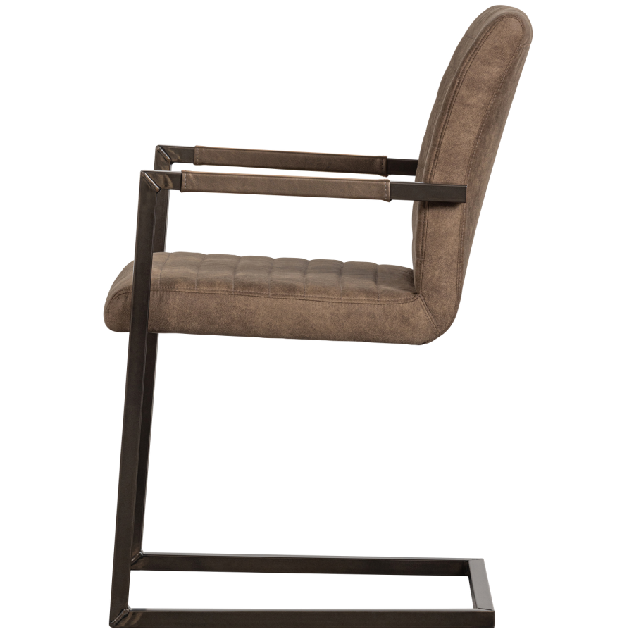 WOOOD BAS SPISESTOL I SKINNLOOK TAUPE