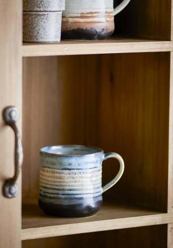 BLOOMINGVILLE Deana Tasse, Blau, Steingut (D8,5xH9 cm, 4er-Set)