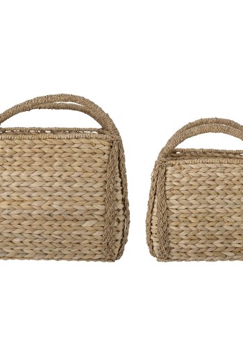 BLOOMINGVILLE Selma kurv, m. hndtak - naturlig bankuan gress og rotting (sett med 2)