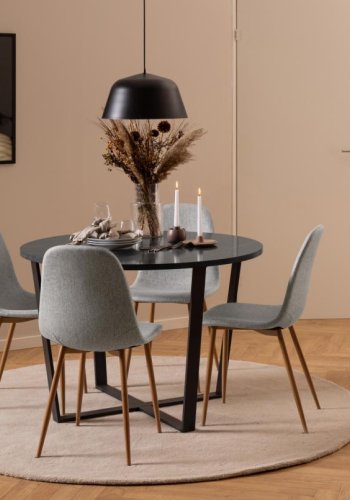 ACT NORDIC Celia spisebordstol - lysegr stoff og eikfoliert stl