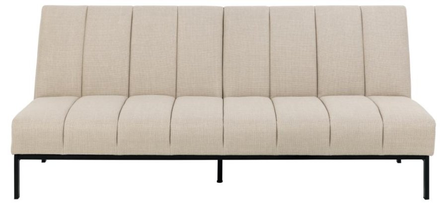 ACT NORDIC Caix sovesofa, m click & clack, delt ryggsttte, smmer - beige stoff og sort stl (198x95)