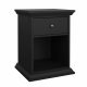TVILUM North sengebord med 1 skuffe, mat sort, 47,8 x 43,3 x 63,4 cm