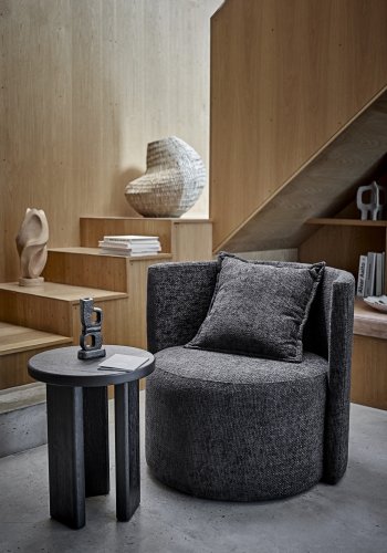 BLOOMINGVILLE Mimola sidebord, rund - sort fyrretr (D40xH50)