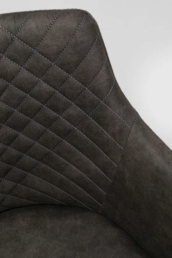 KARE DESIGN Coco Anthracite drejestol, m. armln - antracitgr polyester og stl