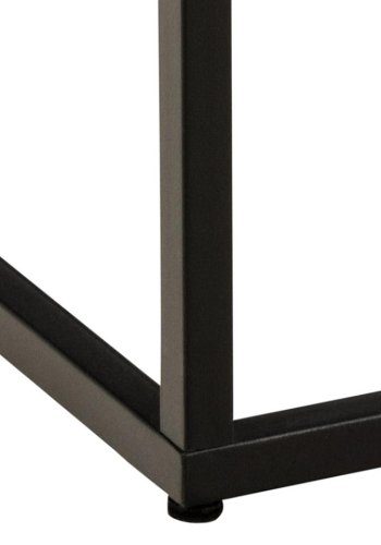 
ACT NORDIC Barossa sofabord - kvadratisk, bordplate sort marmor marquina med ru papiroverflate, stel matt sort pulverlakkert stål
