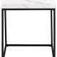 ACT NORDIC Barossa Couchtisch, quadratisch – weißes Papier, Carrara-Marmoroptik und schwarzer Stahl (40x40)