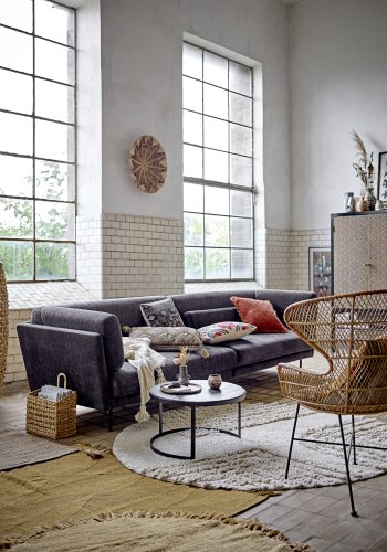 BLOOMINGVILLE Lenea Matta, Gul, Ull, D110 cm