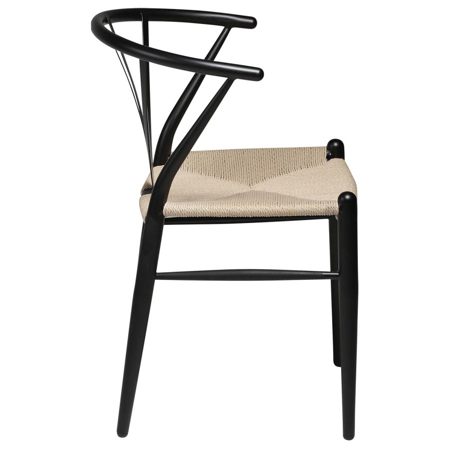 DAN-FORM Delta spisebordsstol - natur papir snor og sort stl
