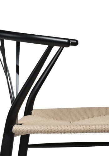 DAN-FORM Delta spisebordsstol - natur papir snor og sort stl