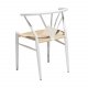 DAN-FORM Delta spisebordsstol - natur papir snor og hvid metal