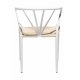 DAN-FORM Delta spisebordsstol - natur papir snor og hvid metal