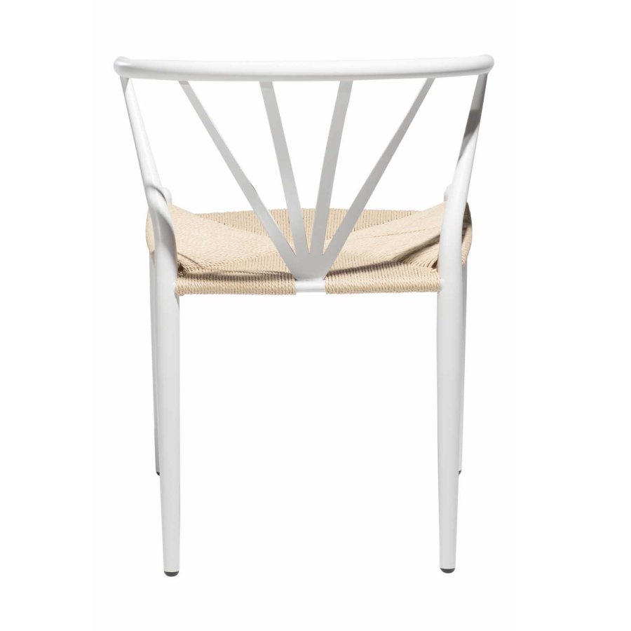 DAN-FORM Delta spisebordsstol - natur papir snor og hvid metal